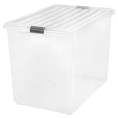 IRIS USA 132 Quart/36 Gal. Stackable Plastic Storage Bins with Lids and Latching Buckles, 1 Pack