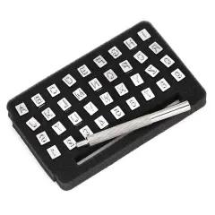 36 Pieces Capital Letters and Numbers Stamp Set, 1/4&rdquo; / 6mm Alphabet Stamp Tools Set Leather Craft Stamping Tools Leather Art Craft Tool (6mm )