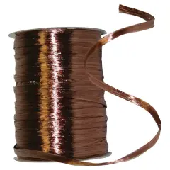 Pearl Finish Raffia Ribbon --- 1/4in x 100 yards --- Brown Color