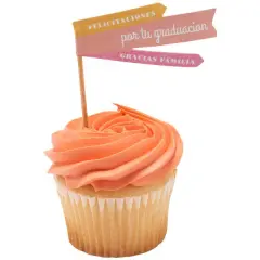 Felicitaciones Floral DecoPics Cupcake Decoration, 12ct