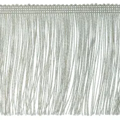 10 Yards of 18" Glitter Chainette Fringe Trim | 10 yard cut Metallic Silver