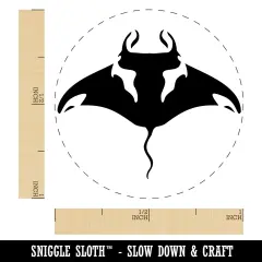 Manta Ray Devilfish Sea Ocean Creature Self-Inking Rubber Stamp Ink Stamper for Stamping Crafting Planners Brown