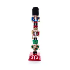 16" Stacked Miniature Nutcrackers With Calendar