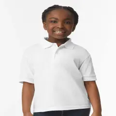 Gildan&reg; DryBlend Youth Short Sleeve Jersey Polo White