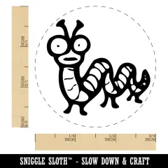 Creepy Weird Worm Caterpillar Self-Inking Rubber Stamp Ink Stamper for Stamping Crafting Planners Orange