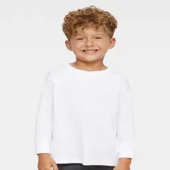 Rabbit Skins&reg; Toddler Fine Jersey Crewneck Long Sleeve Tee - 3302 White