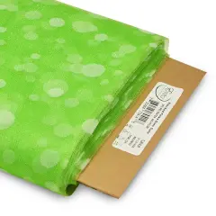 Premium Flocked Polka Dot Tulle Fabric Bolt of 54" X 25 Yards Lime