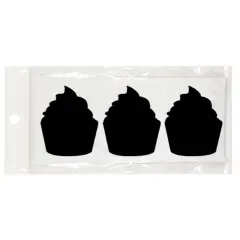 Wrapables Set of 30 Chalkboard Labels / Chalkboard Stickers, 2.95" x 2.32" Cupcake