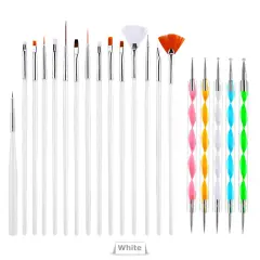 Kitcheniva 20 Pieces Nail Art Pen Painting Polish Brush White