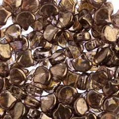 John Bead Czech Glass AB/Bronze Ginko Beads, 50g Senegal Brown Violet