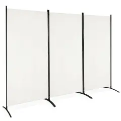 3-Panel Room Divider Folding Privacy Partition Screen for Office Room White