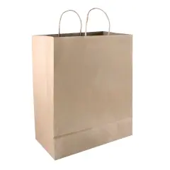 COSCO Gift and Shopping Bags, Kraft with Twisted Paper Handles, 17" x 12" x 6.5", 50 count