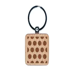 Polka Dot Circle Pattern Background Engraved Wood Square Keychain Tag Charm
