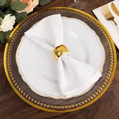6 pcs of 13inch Charger Plates for Table Decor Clear gold