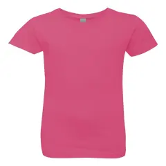 Next Level&reg; Girls&rsquo; Cotton Princess Crewneck Short Sleeve T-Shirt Hot pink