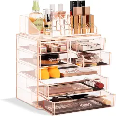 Sorbus Medium Makeup Organizer Set - (3 Large / 4 Small Drawers/Top Tray)
