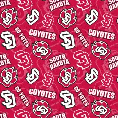 Sykel Enterprises-University of South Dakota Cotton Fabric-South Dakota&nbsp;Coyotes Tone On Tone Cotton Quilting Fabric