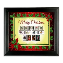 Framed Vintage Christmas Stamps