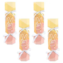Big Dot of Happiness Stay Groovy - No Snap Boho Hippie Party Table Favors - DIY Cracker Boxes - Set of 12