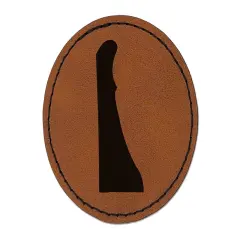 Delaware State Silhouette Round Iron-On Engraved Faux Leather Patch Applique - 2.5" Brown
