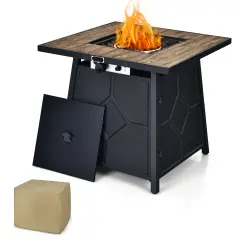 Costway 28 Inches Propane Gas Fire Pit Table40,000 BTU Outdoor Heater W/Cover