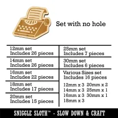 Old Typewriter Icon for Novels Books and Letters Mini Wood Shape Charms Jewelry DIY Craft