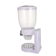 Dual Control Airtight Double Cereal Dispenser Dry Food Storage Container White(single)