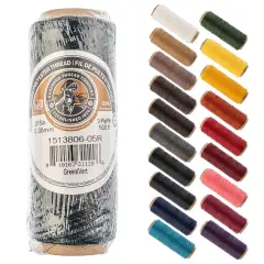 Gudebrod 0.015" Waxed Polyester Thread 500ft | Made In USA Green