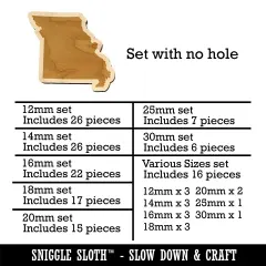 Missouri State Silhouette Mini Wood Shape Charms Jewelry DIY Craft