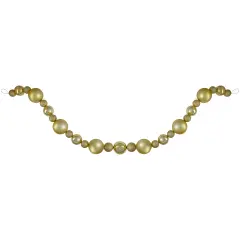 Northlight 3-Finish Shatterproof Ball Christmas Garland - 6' x 4" - Gold - Unlit