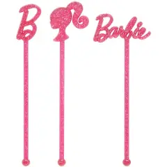 Barbie&trade; B and Silhouette Cake Decoration Skewer, 3pcs