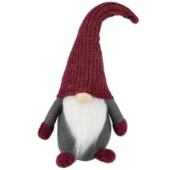Northlight Standing Gnome with Knitted Hat Christmas Decoration - 18" - Mauve and Gray Purple