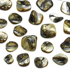 6 Packs of Chunky Tinted Shell Beads - Slate - 2 x 8" Strand