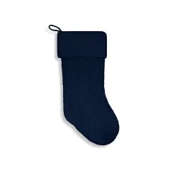 Chunky Cable Knit Christmas Stocking Navy Blue