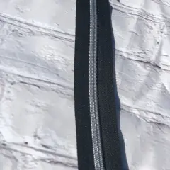 Black With Silver TeethZipper Tape