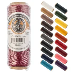 Gudebrod 0.015" Waxed Polyester Thread 500ft | Made In USA Wine