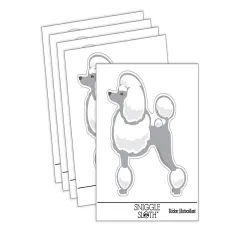 Standard Poodle Dog Solid Waterproof Vinyl Phone Tablet Laptop Water Bottle Sticker Set - 5 Pack