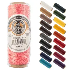 Gudebrod 0.015" Waxed Polyester Thread 500ft | Made In USA Pink