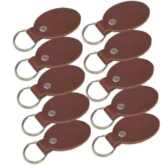 Oval Leather Keychains Kit &ndash; Full-Grain Latigo, DIY Personalization Ready, 10 Pack Honey