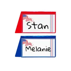 StoreSMART - Placecard Nametag Holders - Patriotic Pack - 20 Pack - Red and Blue