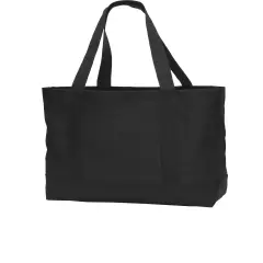 Port Authority&reg; Day Tote Bag- 600 denier polyester canvas Black/ black