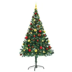 5 ft Green Christmas Tree with Baubles and LEDs