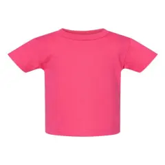 Rabbit Skins&reg; Infant Crew Short Sleeve Cotton Jersey Tee Hot pink