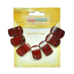 6 Packs of Red Jasper Half Moon Beads Pack of 7