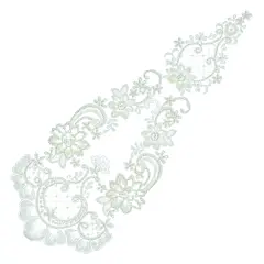 Vintage Oriental Flower Bridal Applique/Patch White
