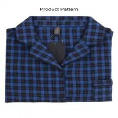 Womens Plaid PJ Set Blue Sleep in style with our trendy