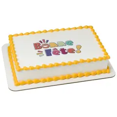 Bonne F&ecirc;te! Edible Cake Topper Image 1/4 sheet