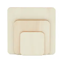 70 Pieces Unfinished Wood Squares for Crafts, Wood Burning, Engraving (3 Sizes, 2", 3", 4")