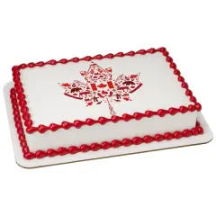 Canadian Maple Leaf Edible Cake Topper Image 1/4 sheet
