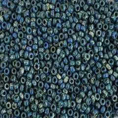 Opaque Montana Blue Picasso Miyuki Seed Beads - Miyuki 4516